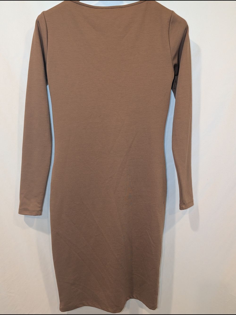 Day Birger et Mikkelsen Twist Front Long Sleeve Sheath Dress Taupe Brown Small - Picture 4 of 6